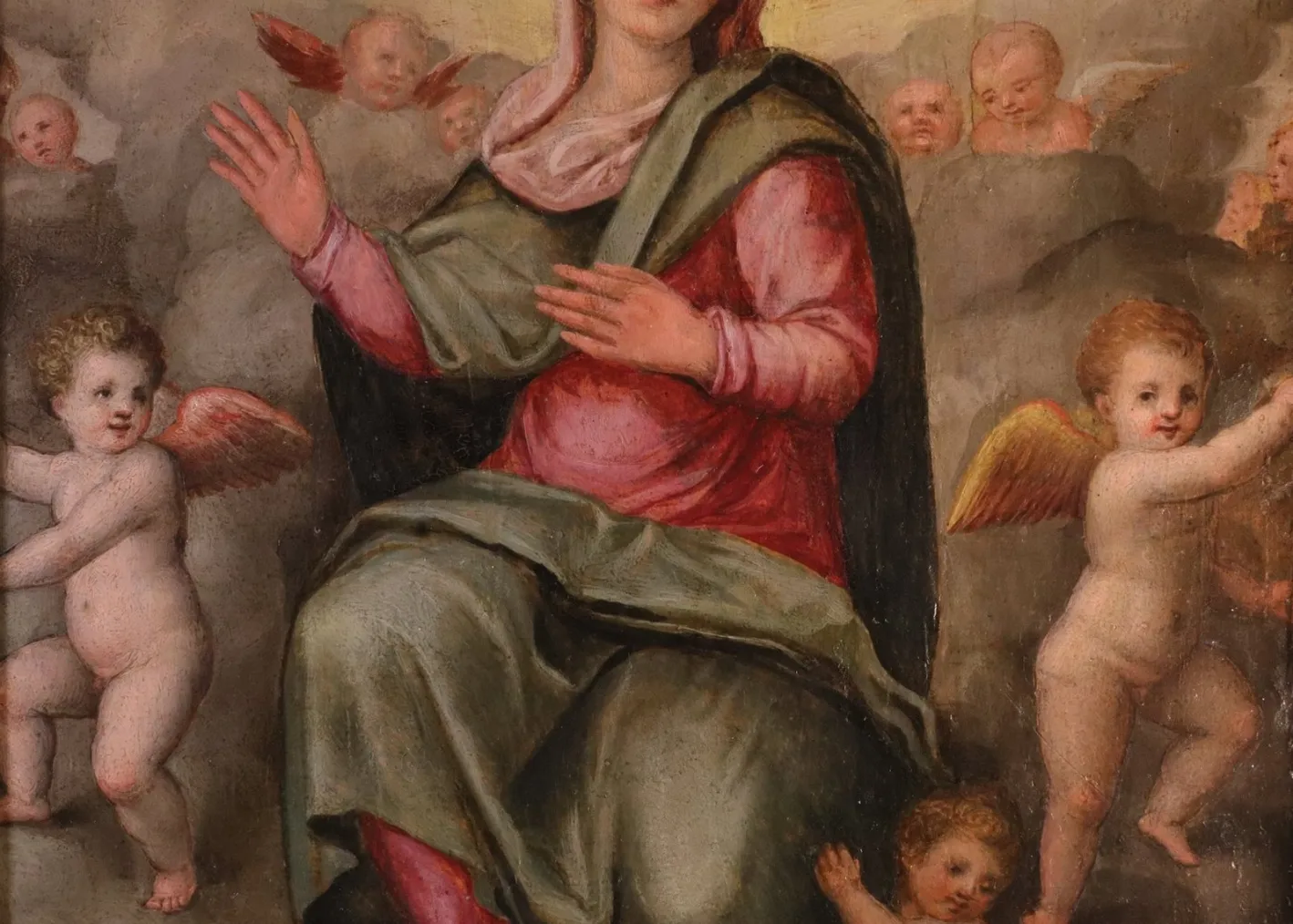 Giovanni Balducci Detto Il Cosci, Madonna in Glory Among the Angels, 1600, Öl an Bord