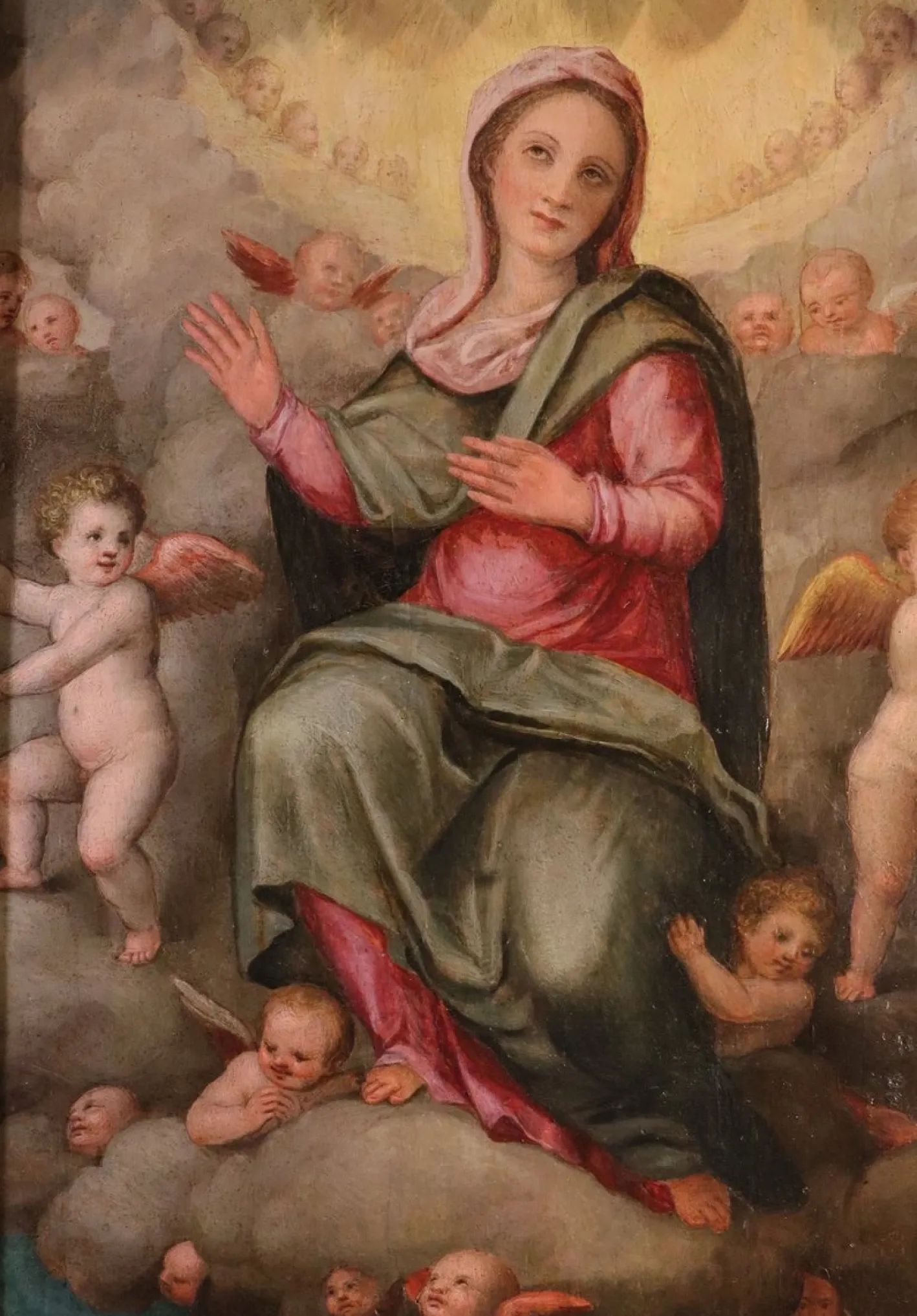 Giovanni Balducci Detto Il Cosci, Madonna in Glory Among the Angels, 1600, Öl an Bord