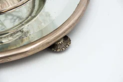 Glaspflanzer mit Silberstruktur und Spiegelsockel