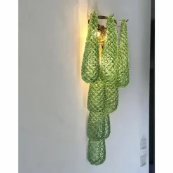 Goldene Graniglia Green Conchiglie Wandleuchte aus Muranoglas von Simoeng
