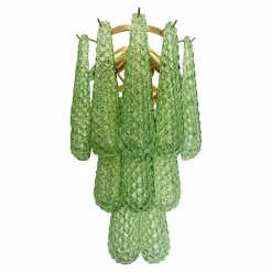 Goldene Graniglia Green Conchiglie Wandleuchte aus Muranoglas von Simoeng
