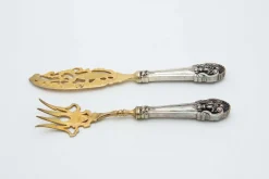 Gold Silber Fischmesser und Gabel Set, 2er Set