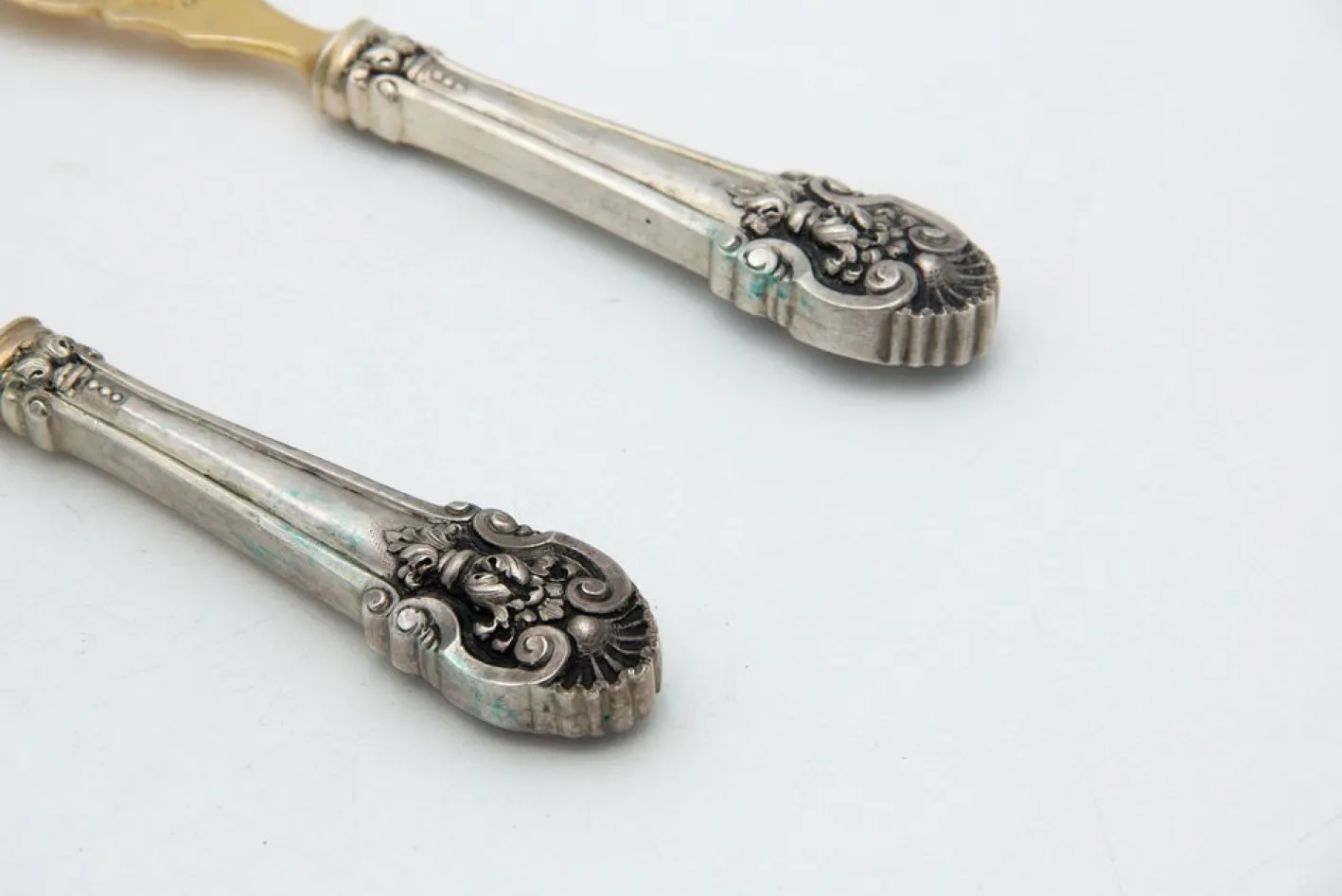 Gold Silber Fischmesser und Gabel Set, 2er Set