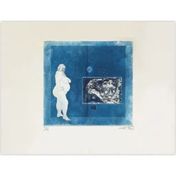Gérard Lecomte, Blue Maternity, Nude, 1975, Radierung