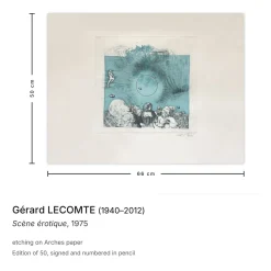 Gérard Lecomte, Erotische Szene, Akt, 1975, Radierung