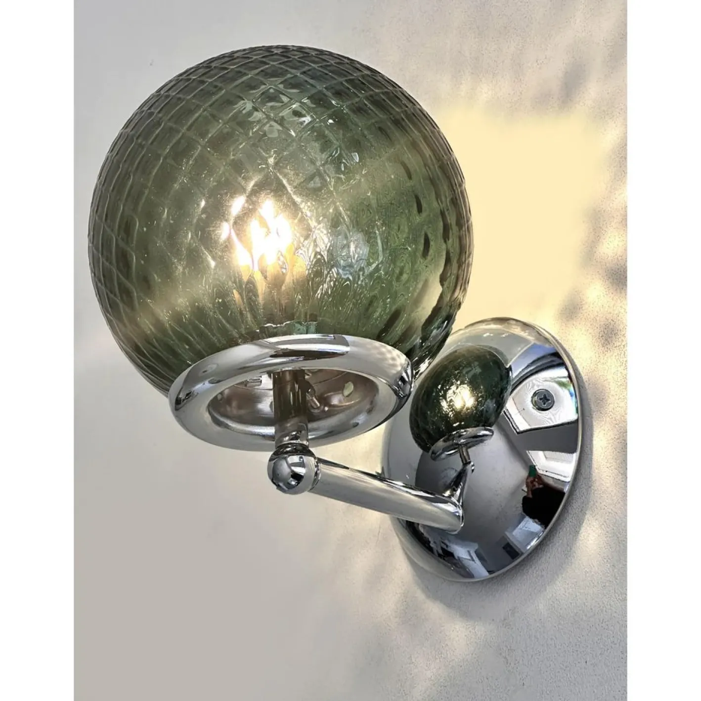 Grüne Ballotton Murano Glas Wandlampen von Simoeng, 2er Set