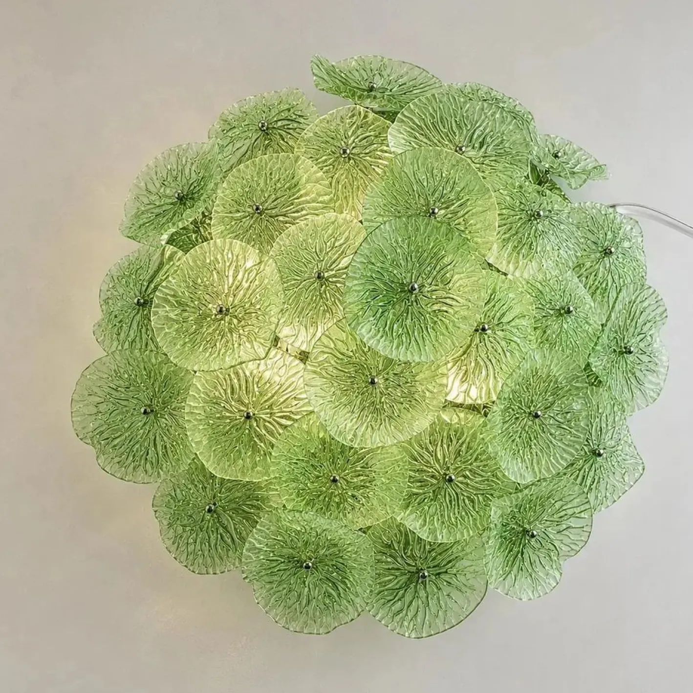 Grüne Floreal Murano Glas Deckenlampe von Simoeng