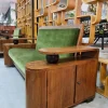 Grünes Art Deco Samtsofa