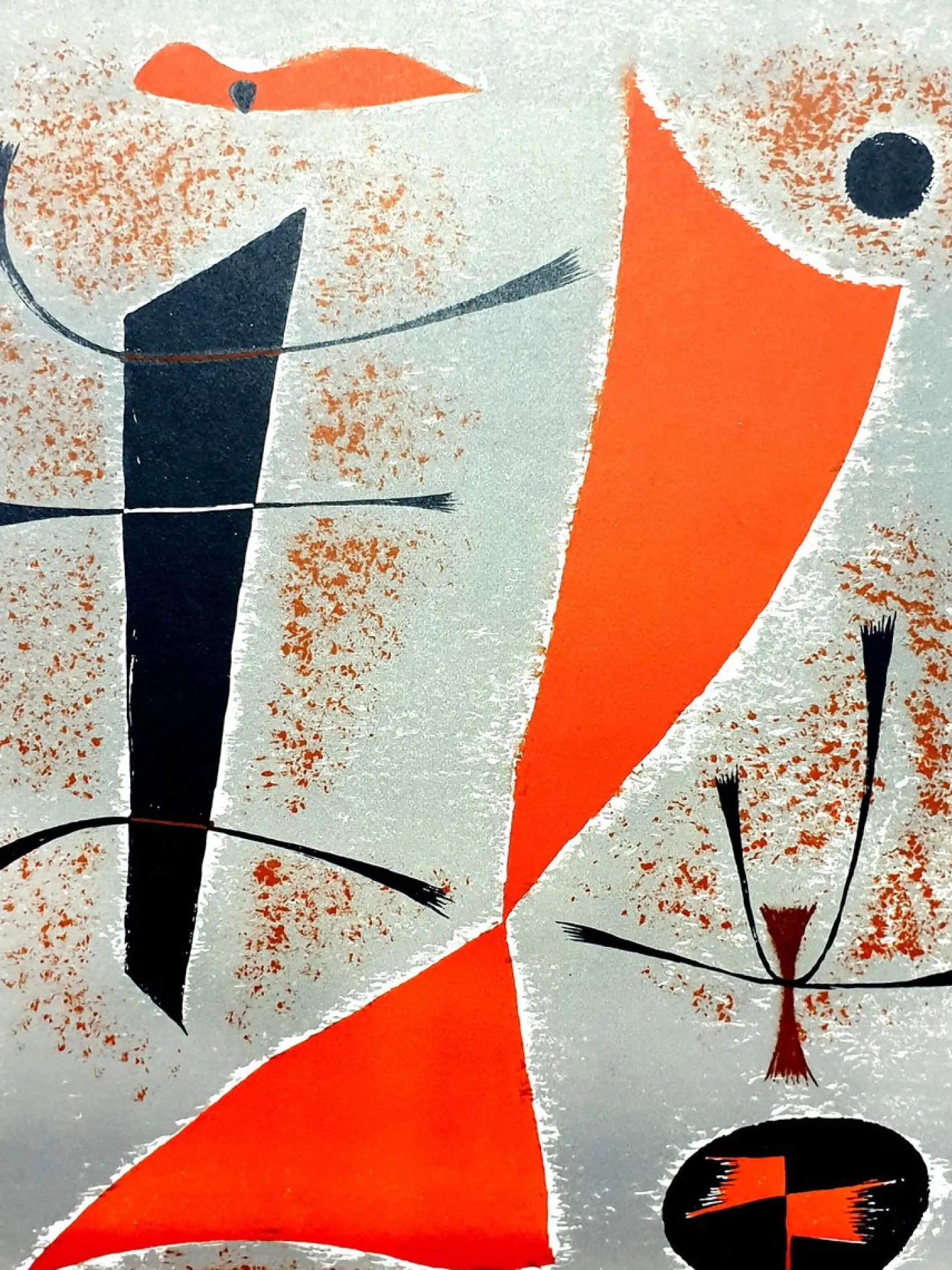 Gustave Singier - Abstract Fish - Original Lithografie 1955