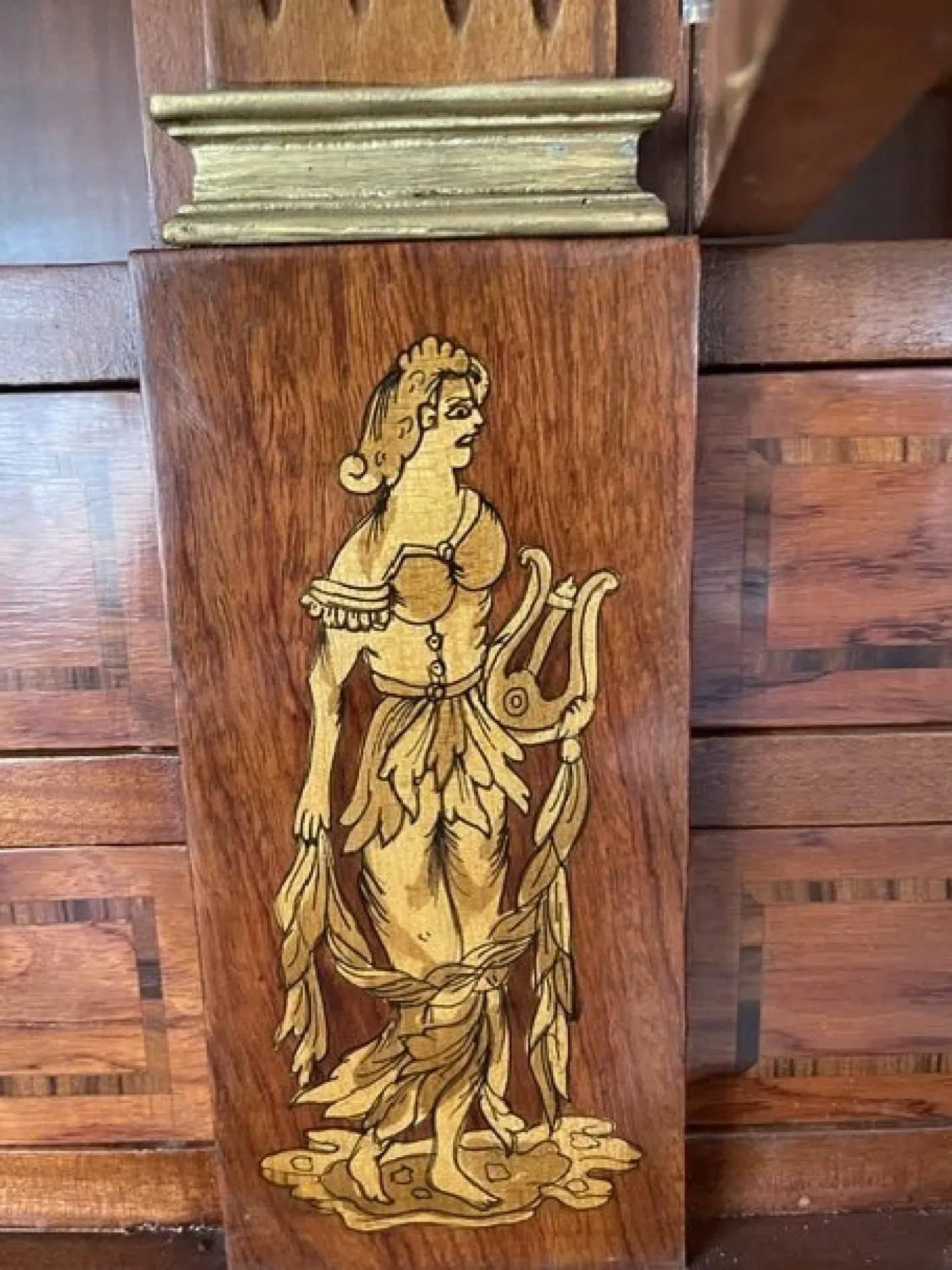 Ägyptischer Sekretär aus Holz & Messing