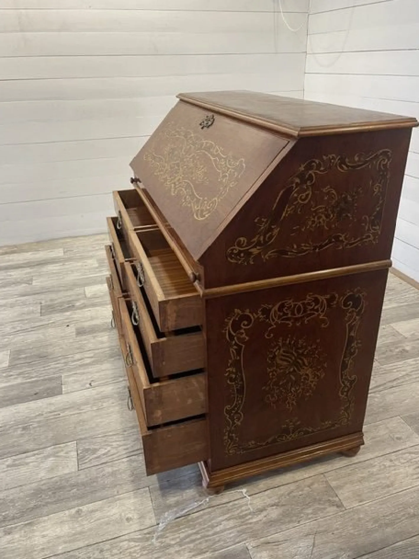 Ägyptischer Sekretär aus Holz & Messing