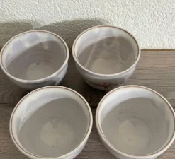 Hagi Ware Junomi Teetassen von Yuka Matsuo, 4er Set