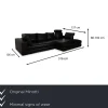 Hamilton Ecksofa aus schwarzem Leder von Minotti