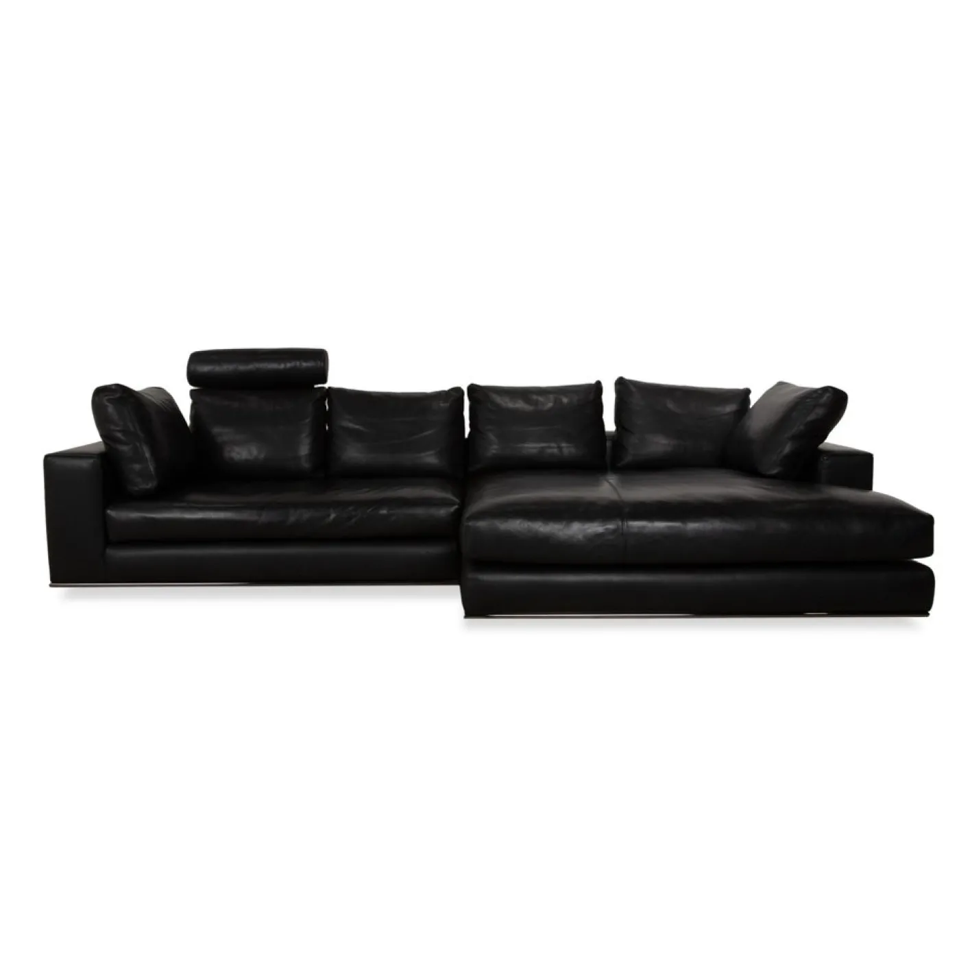 Hamilton Ecksofa aus schwarzem Leder von Minotti