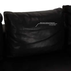Hamilton Ecksofa aus schwarzem Leder von Minotti
