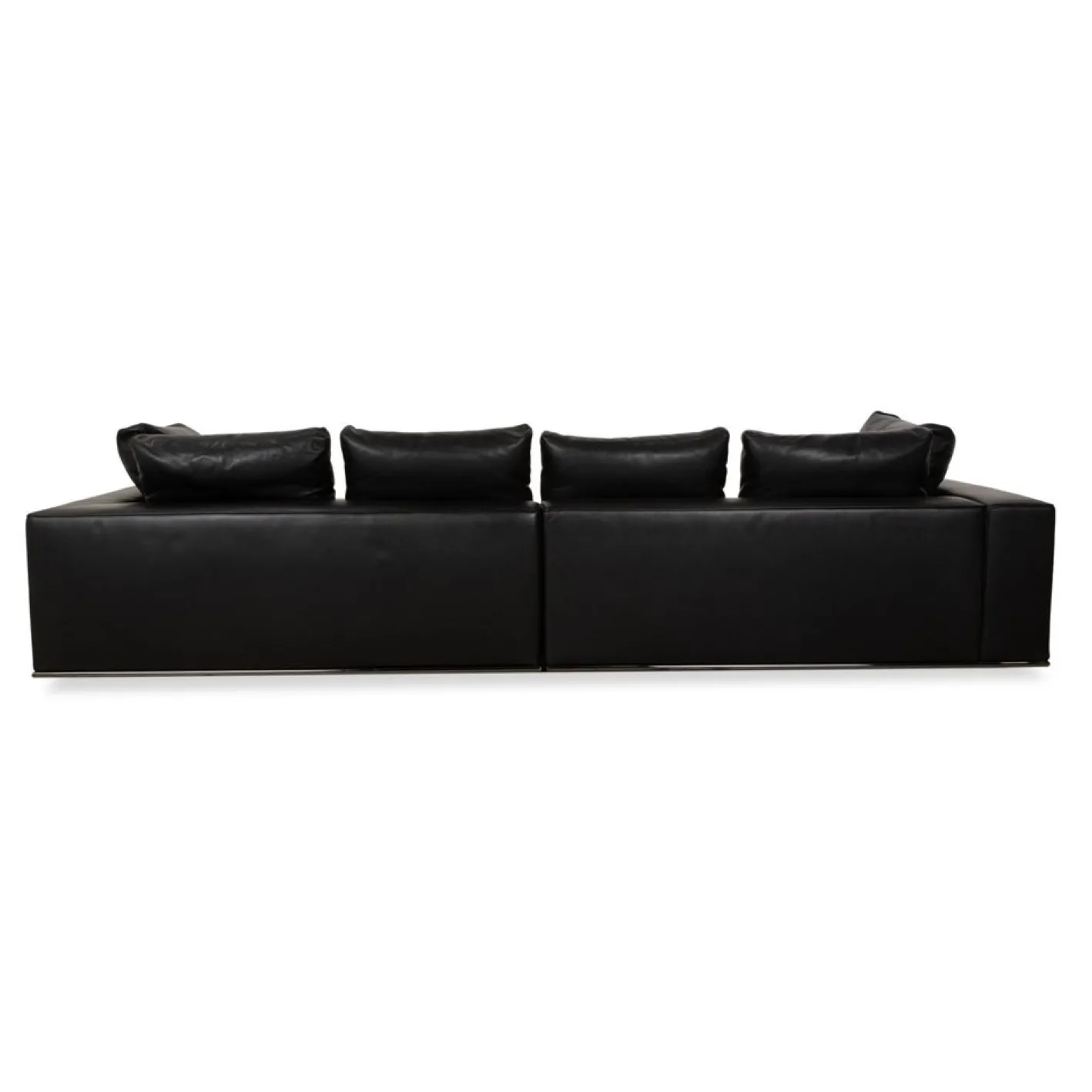 Hamilton Ecksofa aus schwarzem Leder von Minotti