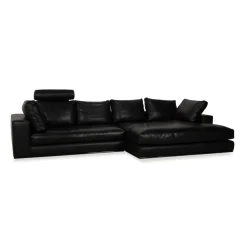 Hamilton Ecksofa aus schwarzem Leder von Minotti