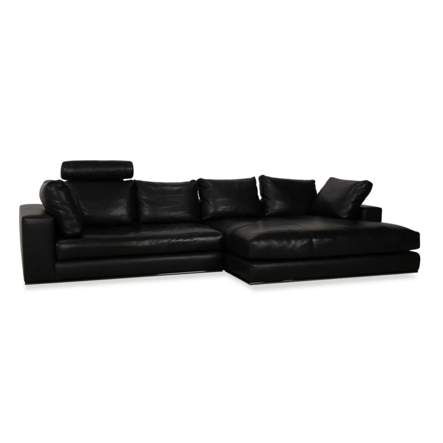 Hamilton Ecksofa aus schwarzem Leder von Minotti