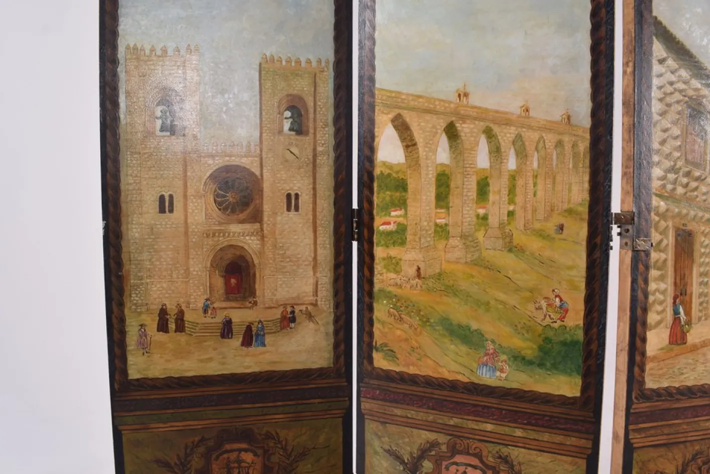 Handbemalter portugiesischer Raumteiler, 1850er