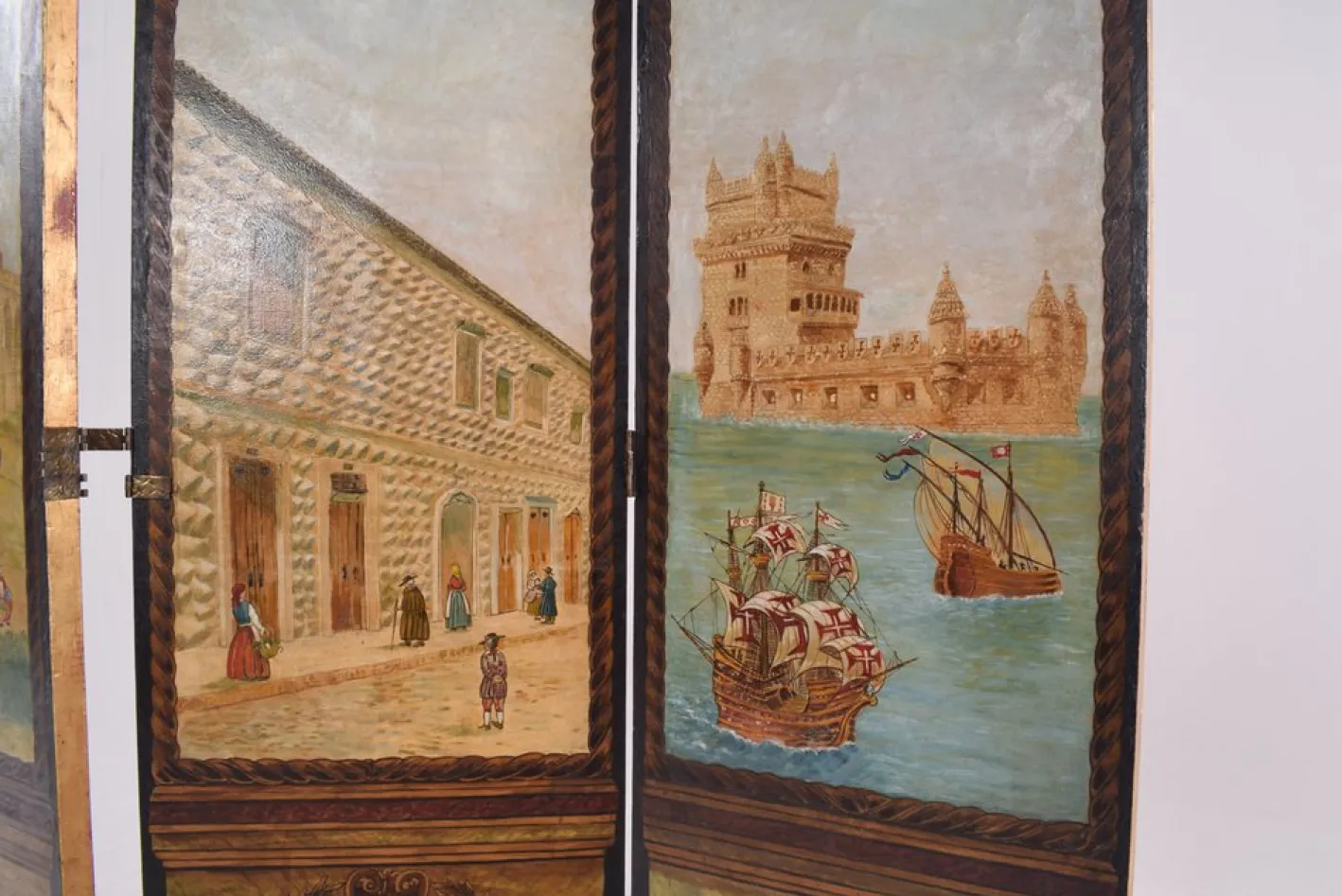 Handbemalter portugiesischer Raumteiler, 1850er