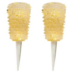 Handgefertigte Rostrato Murano Glas Wandlampen von Simoeng, 2er Set