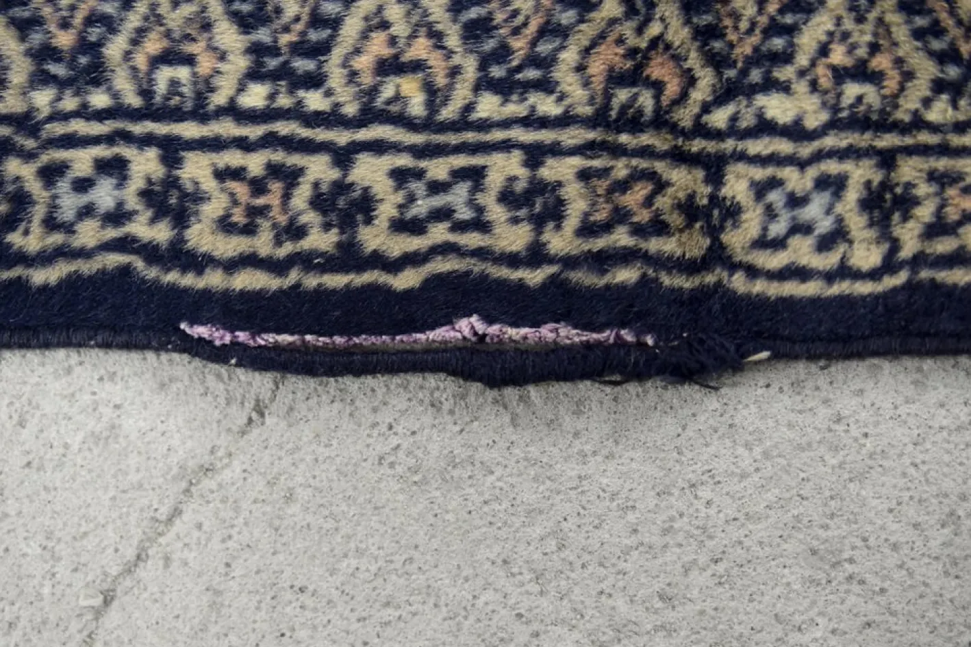 Handgewebter blauer Buchara Teppich von Ikea, 1960er