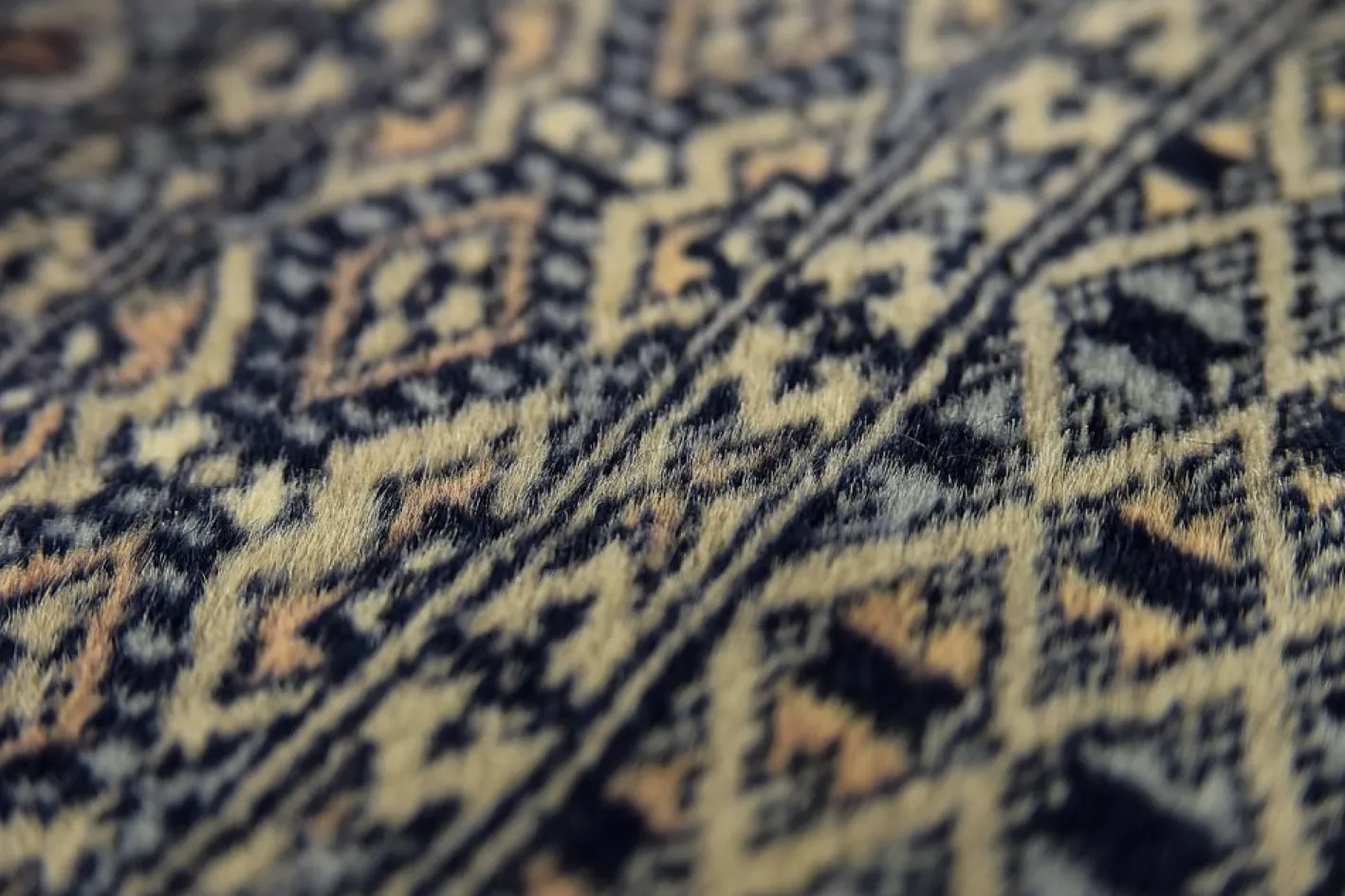 Handgewebter blauer Buchara Teppich von Ikea, 1960er
