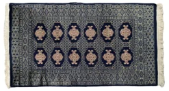 Handgewebter blauer Buchara Teppich von Ikea, 1960er