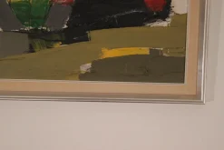 Hans Osswald, Abstract Formation Foe, 1960er, Öl auf Holz, Gerahmt