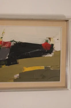Hans Osswald, Abstract Formation Foe, 1960er, Öl auf Holz, Gerahmt