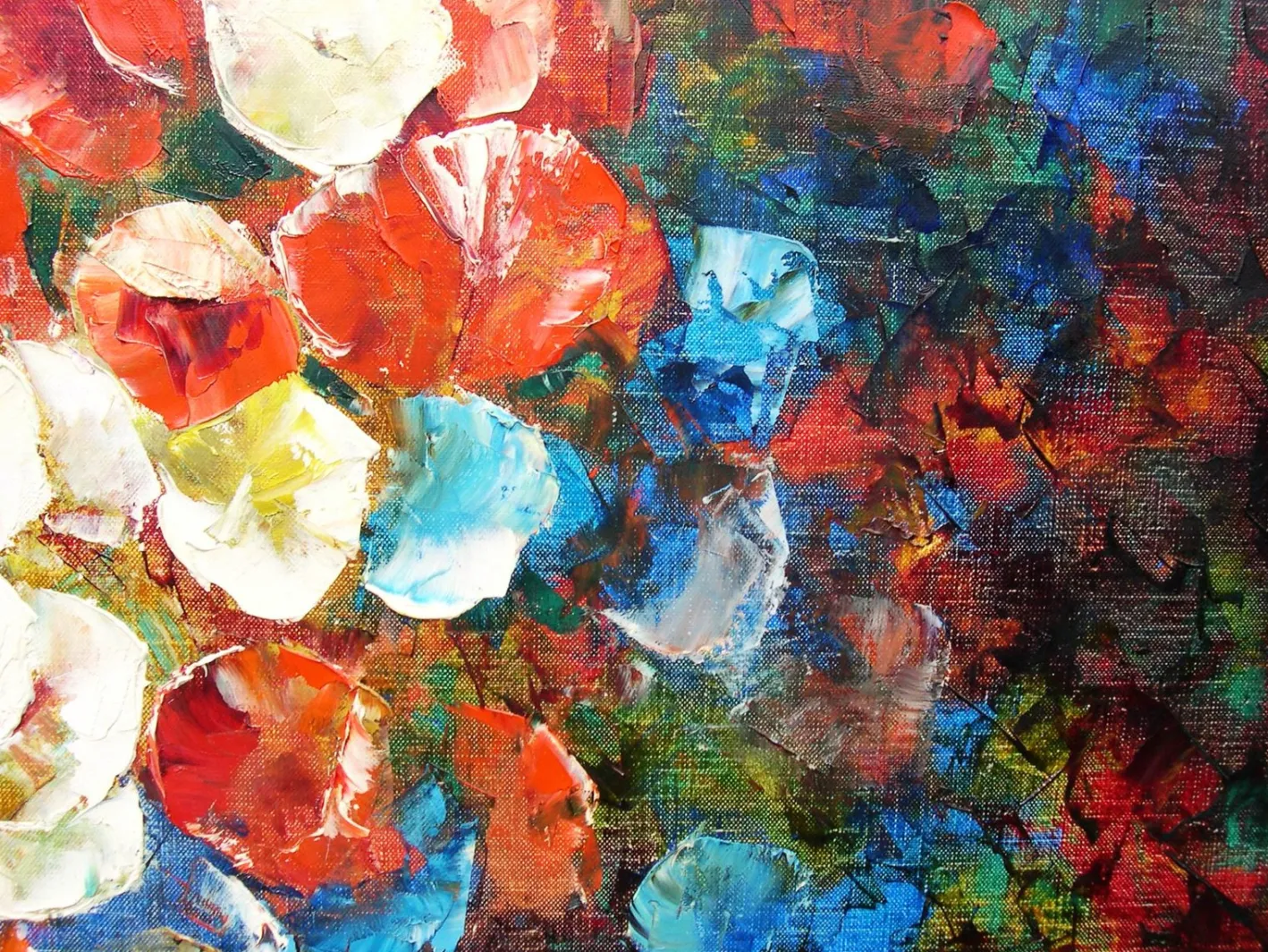 Hermann Dieste, Blumen, 1960er, Ölgemälde auf Leinwand