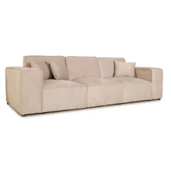 Iconx Studios Beluga Vier-Sitzer Sofa Sofa aus Samtstoff Beige Hellgrau