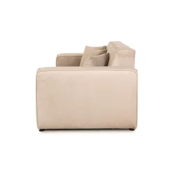 Iconx Studios Beluga Vier-Sitzer Sofa Sofa aus Samtstoff Beige Hellgrau