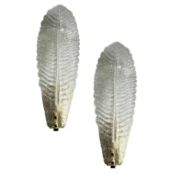 Italienische Messing Wandleuchten aus Murano Glas von Simoeng, 4er Set