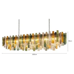 Italienischer Listelli Murano Glas Kronleuchter mit rechteckigen Leisten von Simoeng für Simoeng