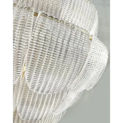 Italienischer Petals Murano Glas Kronleuchter aus Transparentem Diamanté Glas von Simoeng