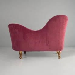 Italienisches Sofa aus Lila-Ret Samt und Holz, 1930er