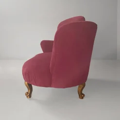 Italienisches Sofa aus Lila-Ret Samt und Holz, 1930er
