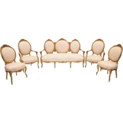 Italienisches Sofa & Sessel, 19. Jh., 5er Set