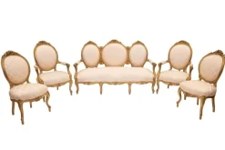 Italienisches Sofa & Sessel, 19. Jh., 5er Set