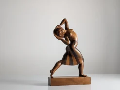 Jens Jacob Bregnø, Geschnitzte Art Deco Skulptur, 1900er, Holz