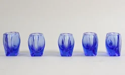 20. Jh. Art Deco Karaffe Set mit 5 Schnapsgläsern, 1920er, 6 . Set