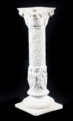 20. Jh. Marmor Büste von Apollo auf Sockel, 2er Set
