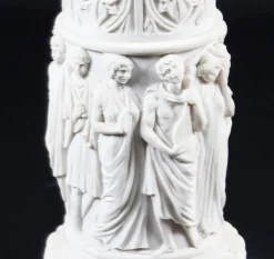 20. Jh. Marmor Büste von Apollo auf Sockel, 2er Set