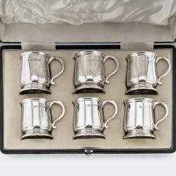 20. Jh. Silberne Humpen von Walker & Hall, 1926, 6 . Set
