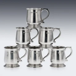 20. Jh. Silberne Humpen von Walker & Hall, 1926, 6 . Set