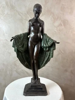 Joe Descomps Cormier, Art Deco Skulptur, 1925, Bronze