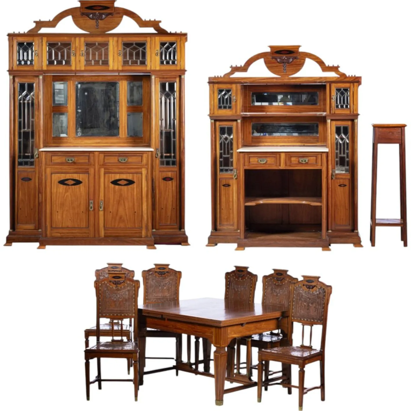Jugendstil Esszimmermöbel, 1920er, 10 . Set