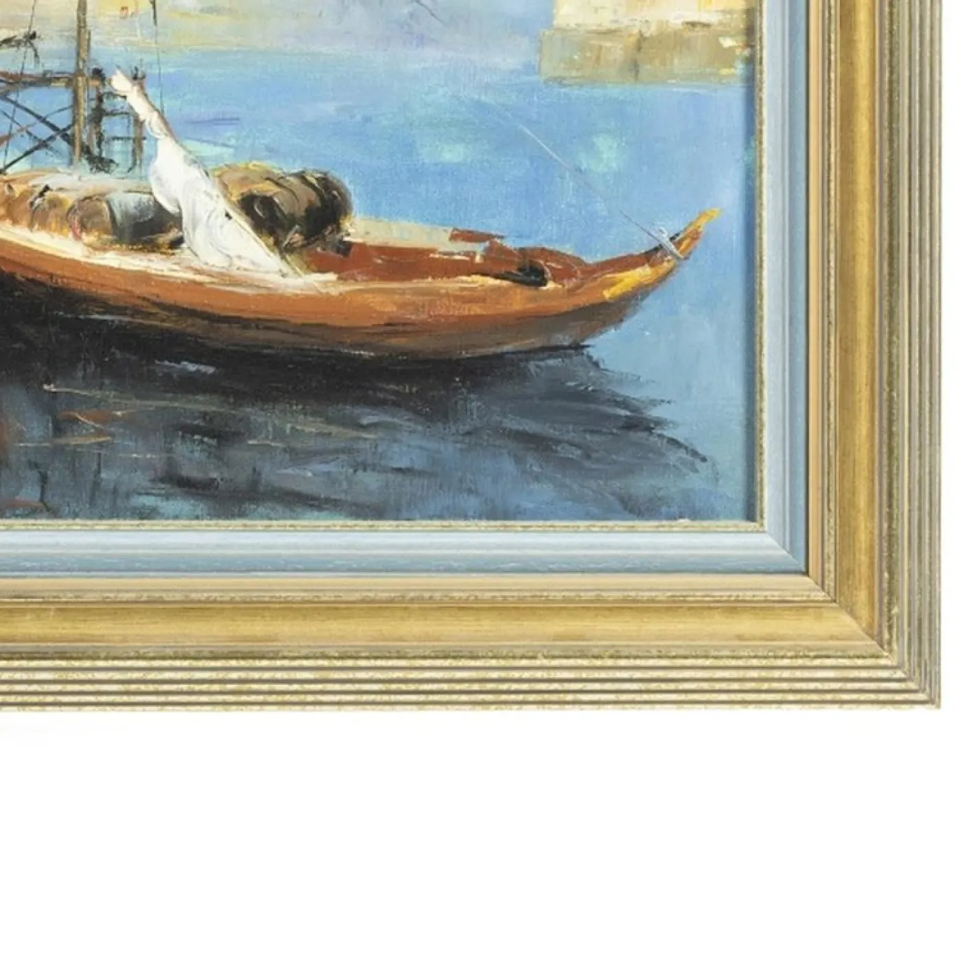 Jusa Hafenblick, 1990er, Acryl auf Leinwand
