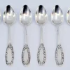 Kaffeelöffel aus Silber mit gehobenen Griffen, 6er Set